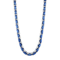 Men's Two-Tone Stainless Steel H-Link Chain Necklace 24 Inches - Modern Jewelry