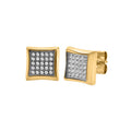 Men's Two-Tone Yellow IP Cubic Zirconia Stainless Steel Stud Earrings