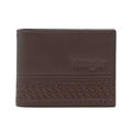 Men's Bifold Leather Wallet with Basket Weave Pattern - Western Style