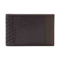 Men's Genuine Leather Wallet with Magnetic Closure and Basket Weave Design
