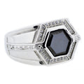Men's Onyx and Stainless Steel Ring with Cubic Zirconia - Durable Men’s Jewelry