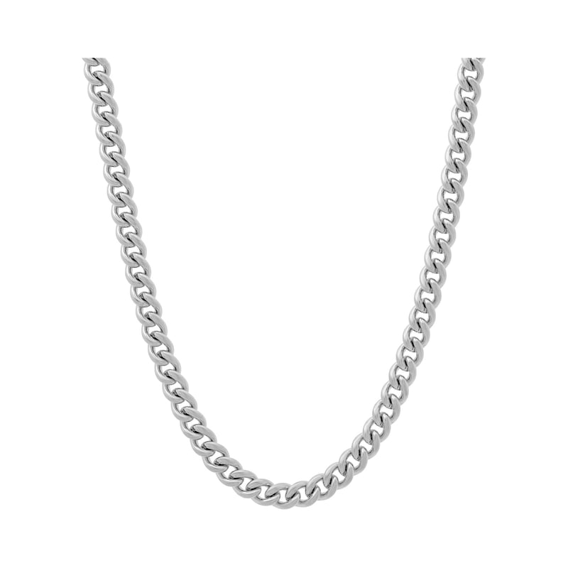 Men's Silver-Tone Stainless Steel Curb Link Chain Necklace 24 Inch