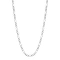 Men's Silver-Tone Stainless Steel Figaro Chain Necklace 22 Inch