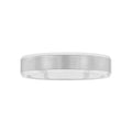 Men's Tungsten Wedding Band 5mm Beveled Comfort Fit Silver Tone