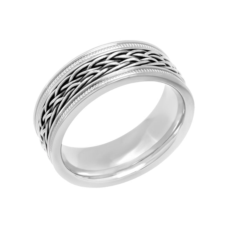 Men's Stainless Steel Braided Wedding Band - Hypoallergenic, Tarnish-Resistant
