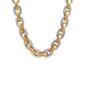 Men's Two-Tone Stainless Steel Horseshoe Link Chain Necklace - 24 Inch