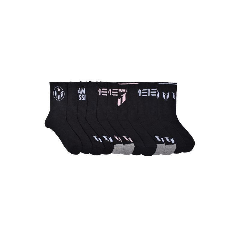 Messi Boys Crew Sock 6-Pack - Black, Size S