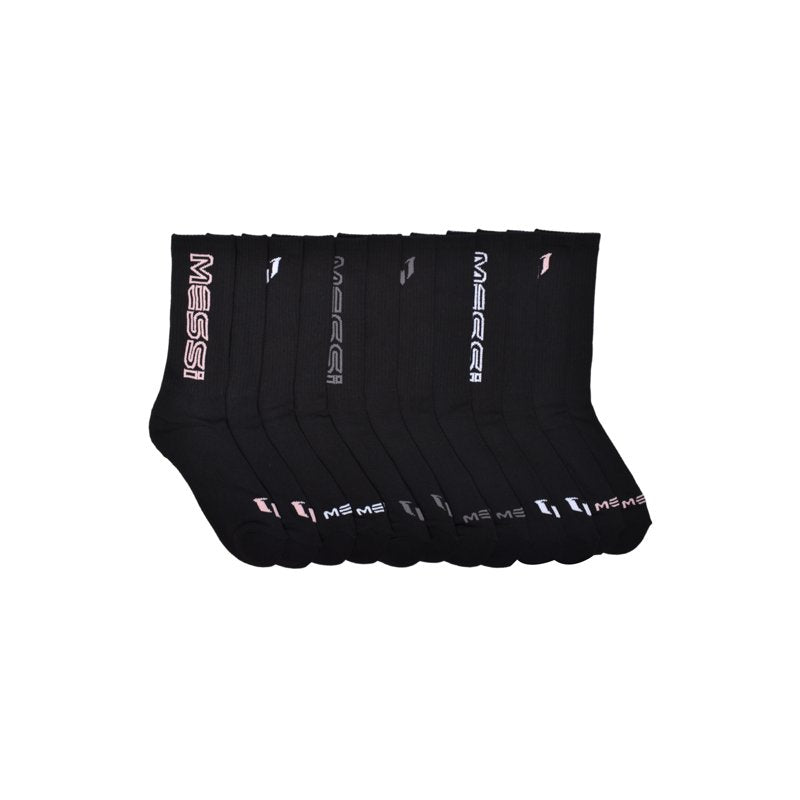 Messi Men’s 6-Pack Crew Socks 10-13 - Soccer-Inspired Ankle Cushioned Socks