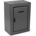 Metal Donation Box Secure Wall Mount with Front & Top Slot - Heavy-Duty Steel Collection Box 8.5x6.5x4 Inches