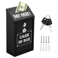 Metal Donation Box with Key Lock Wall Mount Rustproof Suggestion Box