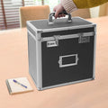 Lockable Aluminum File Box with Password Lock, Portable Waterproof Document Organizer