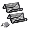 Metal Mesh Business Card Holder 2 Pack - Desktop Organizer for Office & Networking
