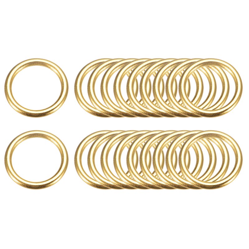 Metal O Rings Set - 20 Pack Zinc Alloy Circular Buckles for DIY Crafts & Accessories