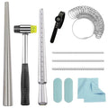 Metal Ring Sizer Measuring Tool Kit with Mandrel and Mallet - 12 Pieces