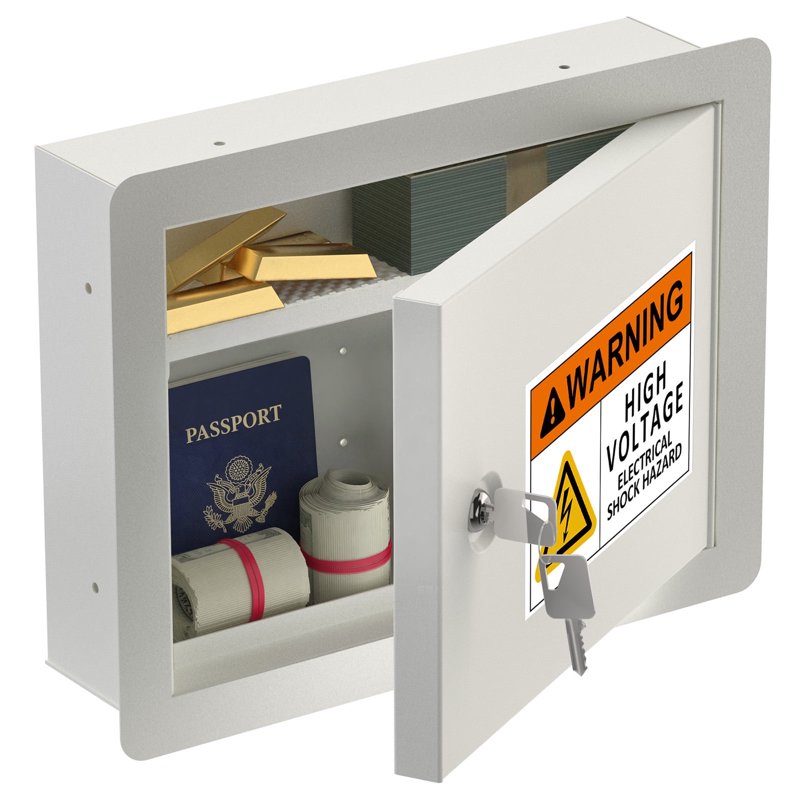 In-Wall Safe with Key Lock - Disguised Discreet Wall Security Safe for Guns and Valuables