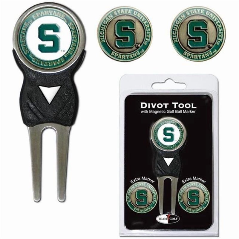 Michigan State Spartans Divot Tool Ball Marker Set - Official NCAA Team Golf