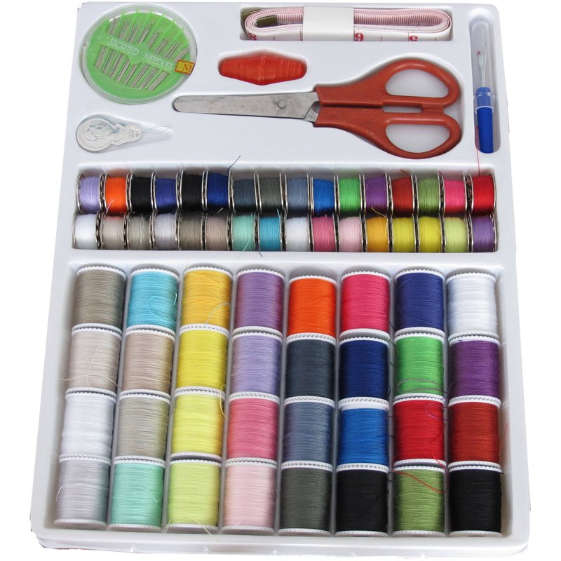100-Piece Sewing Kit with Thread, Needles, and Accessories - Compact