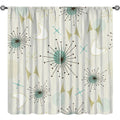 Mid Century Pattern Curtains - Insulated Rod Pocket Drapes for Bedroom & Living Room - 2 Panel Sets