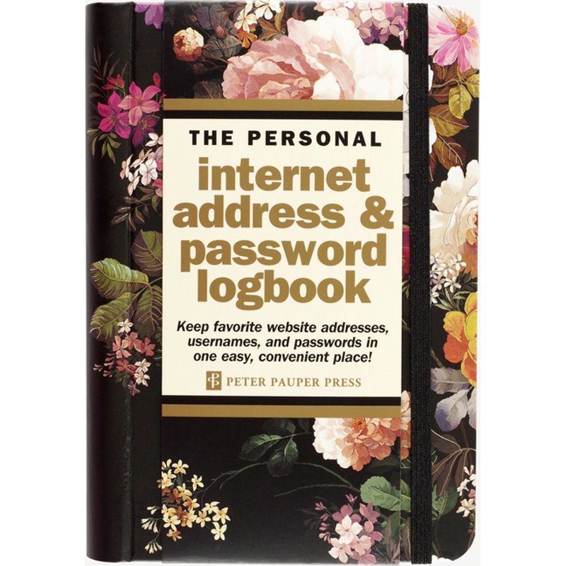 Midnight Floral Internet Password Logbook - Address & Login Organizer