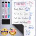 Magnetic Whiteboard for Fridge 12x8 Inches with Markers & Eraser