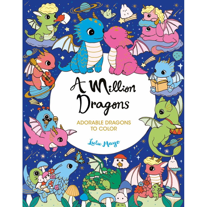Dragon Coloring Book for Kids & Adults - 64 Pages Fantasy Art