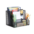 Desktop Organizer with 4 Compartments - Metal File and Office Supplies Storage