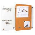 Glass Dry Erase Board with Sliding Cork Bulletin Board - 28x19.5 Inches