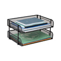 Stackable Metal Mesh File Holders 2-Pack Desktop Organizer Office Storage