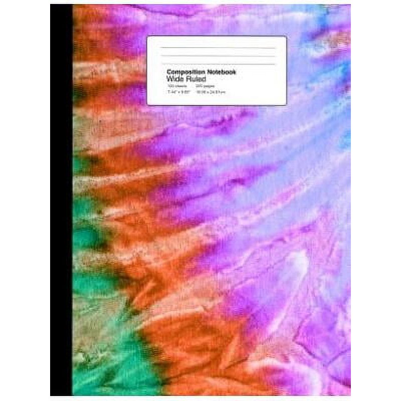 Wide Rule Composition Notebook - 100 Sheets, Soft Cover, Vibrant Tie Dye Design