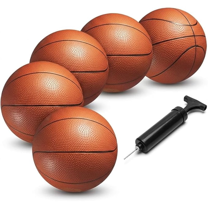 Mini Basketball Set 6 Inch PVC Balls for Indoor & Outdoor Play - Pack of 5