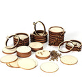 Mini Embroidery Hoop Set - Wooden Cross-Stitch Frames for DIY Crafts, 20 Pieces