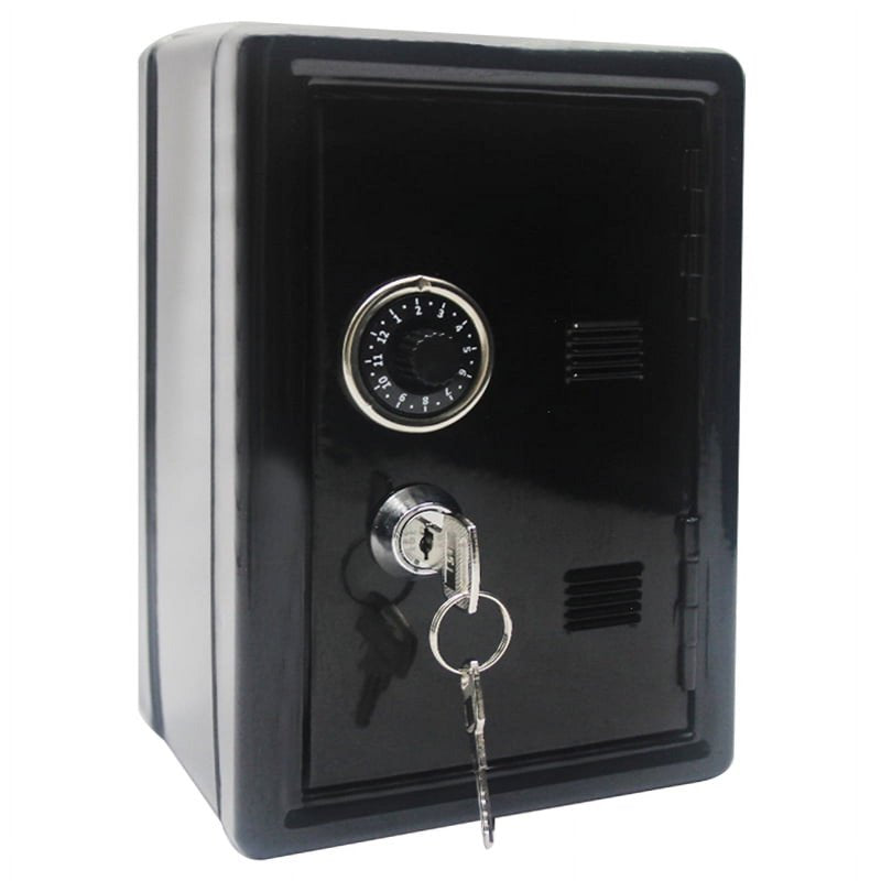 Mini Safe Box with Secure Lock and 2 Keys, Perfect for Jewelry Cash & ID Cards