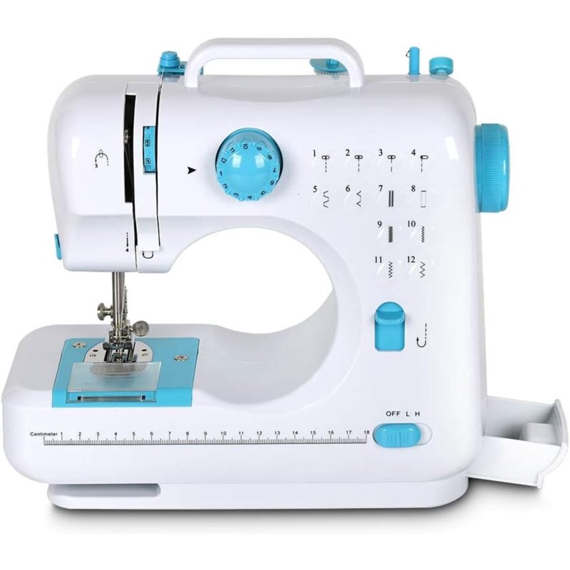 Mini Portable Sewing Machine with 12 Stitches for Beginners - Blue