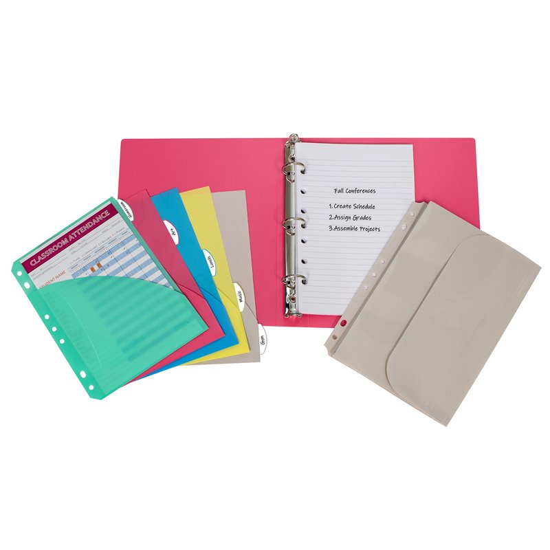 Mini Size Binder Starter Kit Assorted - Portable Document Organization Set