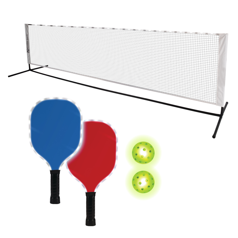 LED Pickleball Set with Net, Paddles & Balls – Light-Up Portable Play Kit