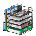 Metal 5-Tier Desk Organizer with File Holder for Office & Home