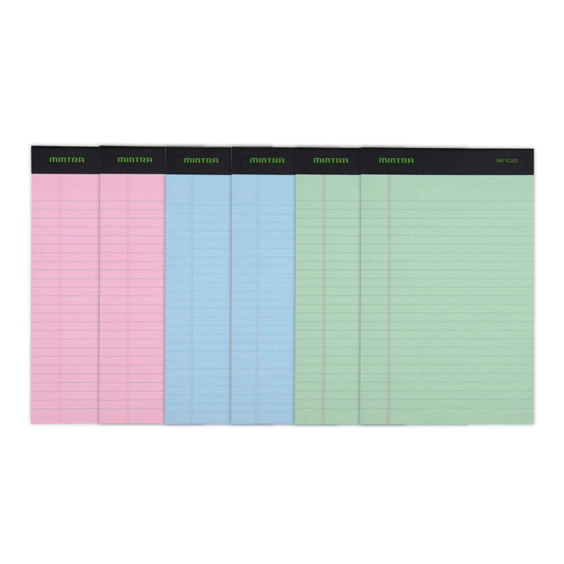 Recycled Writing Pads - Eco-Friendly 6 Pack for Note-Taking & Office Use