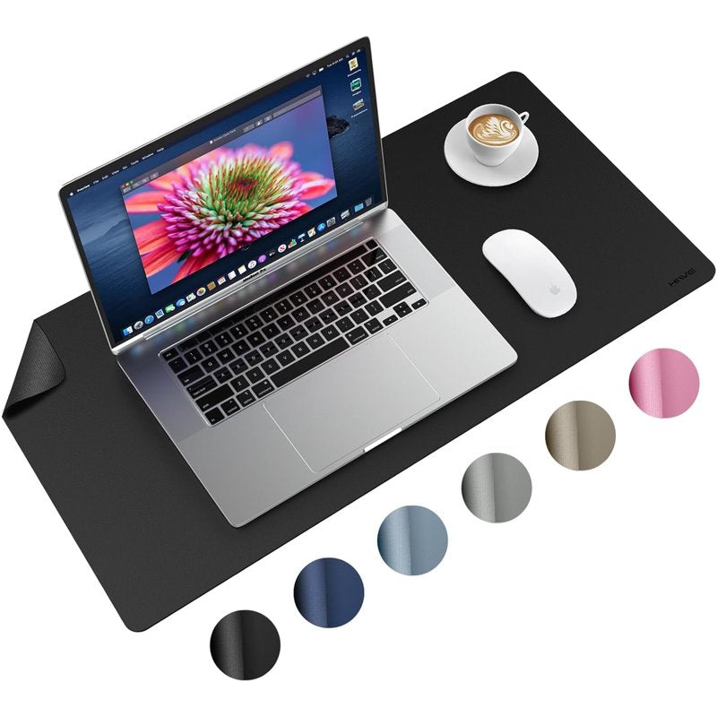 Large Waterproof PU Leather Desk Pad Protector with Non-Slip Base