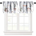 Rustic Farmhouse Pine Tree Valance Curtain - Blackout Short Window Drape for Kitchen & Living Room 54x18in