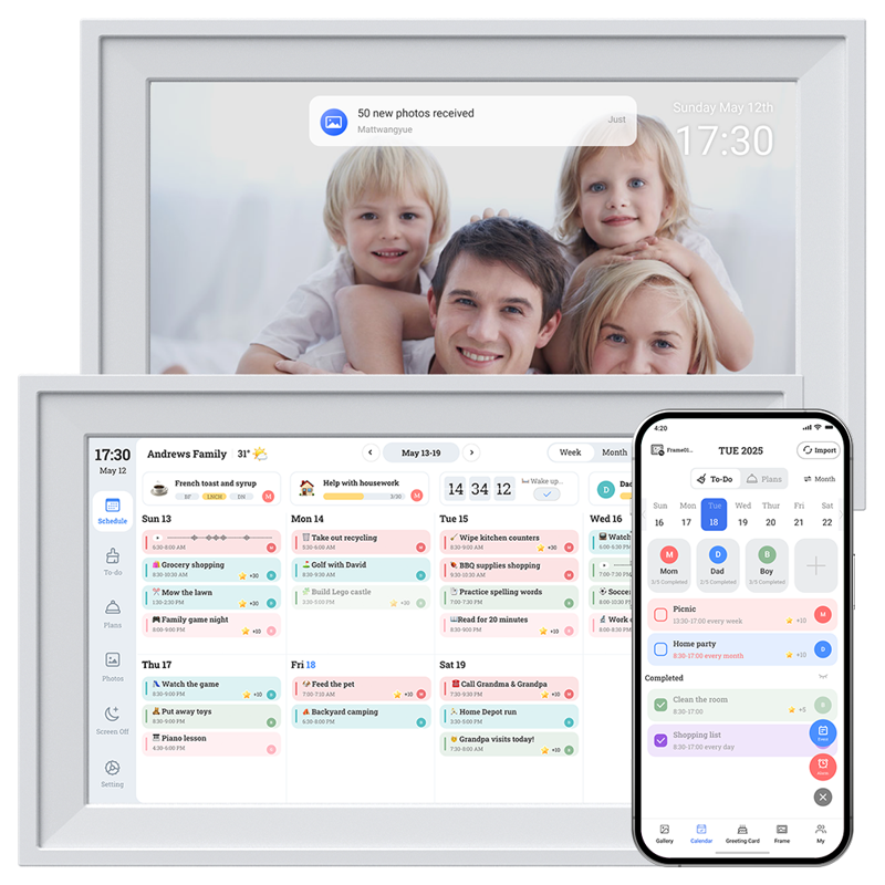 10.1-Inch Digital Wall Calendar with Touch Screen & App Control – Smart Family Planner