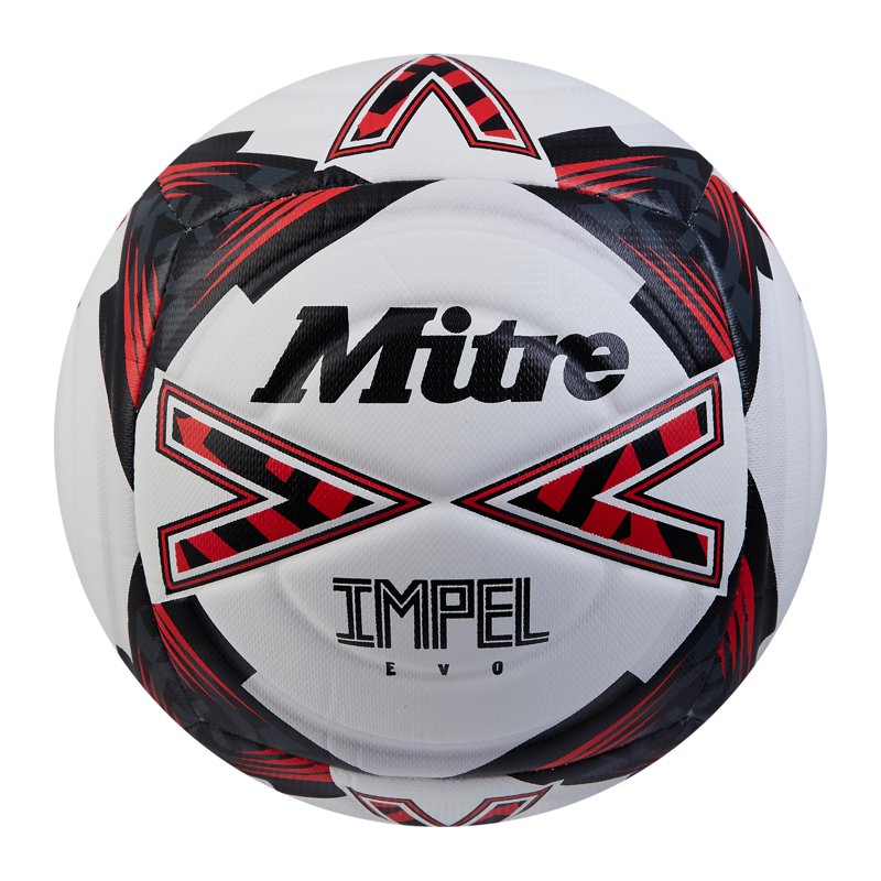Mitre Impel Evo Training Soccer Ball – All-Weather, Size 3/4/5, PU, Hyperflow Grooves