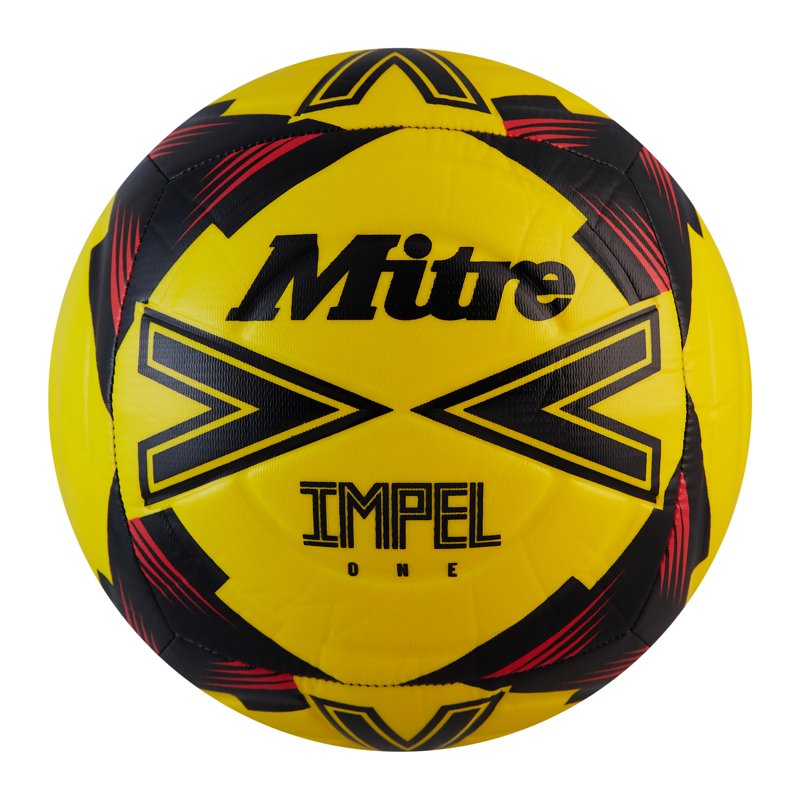 Mitre Impel One Training Soccer Ball - 4, Fluo Yellow - 6-Panel, Soft-Touch Foam