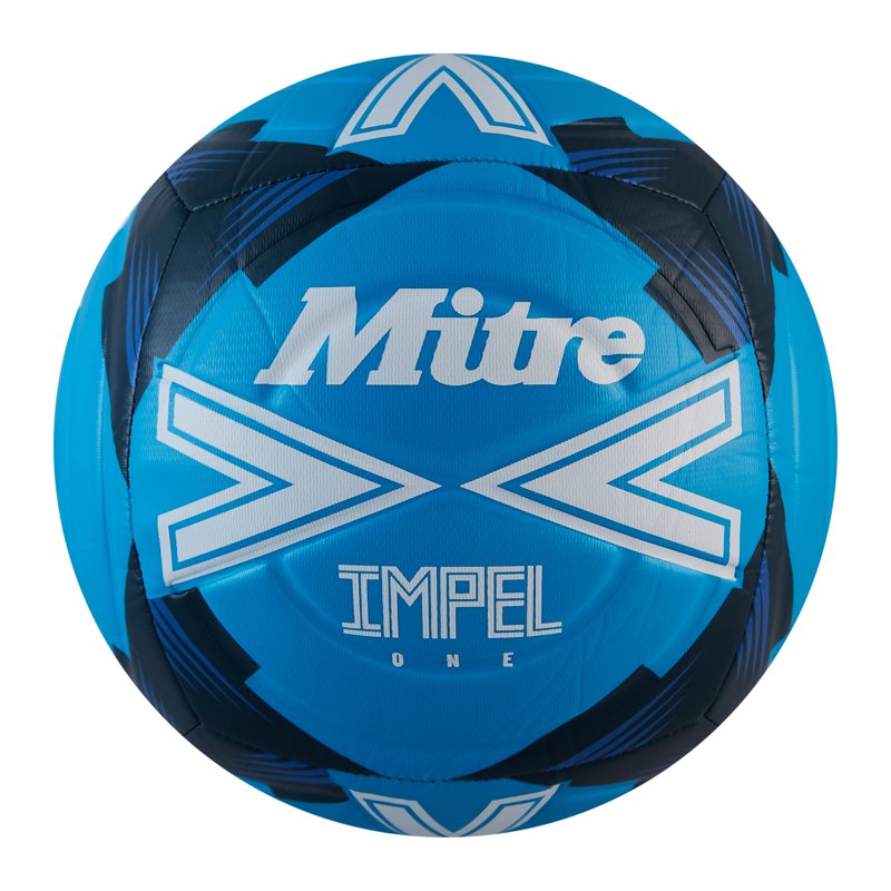 Mitre Impel One Training Soccer Ball 4, Fluo Blue – 6-Panel, Soft-Touch Foam