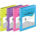 3-Ring View Binder 1/2 Inch Pack of 4 Assorted Colors Durable & Eco-Friendly