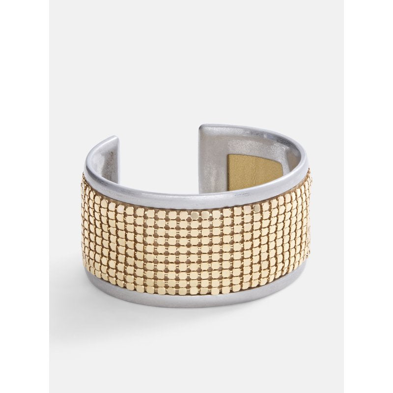 Mixed Metal Chainmail Cuff Bracelet for Women - Scoop