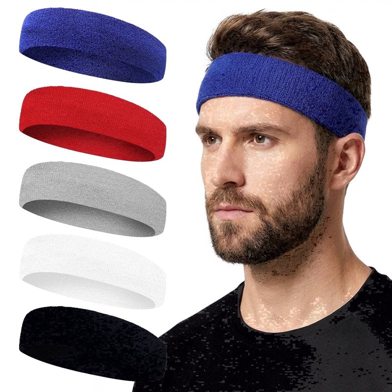 Multicolor Workout Sweat Headbands Set - No Slip, Sweat-Wicking Fitness Accessories