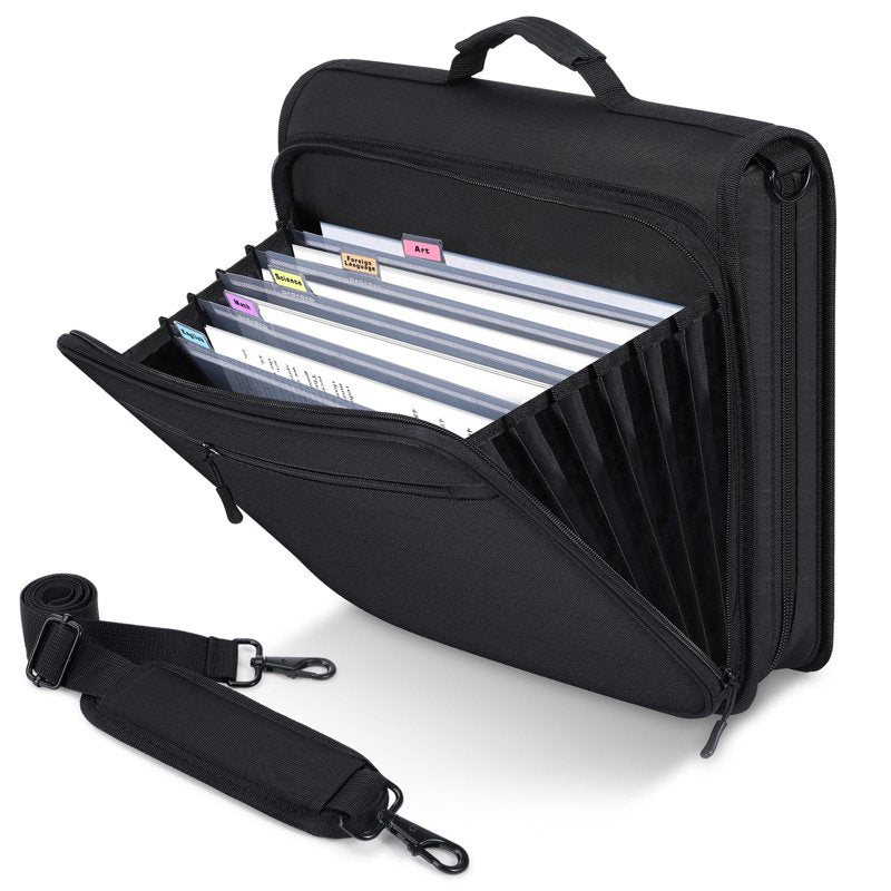 2-Inch Zipper Binder Organizer with Shoulder Strap, Holds 500 Sheets, School Supplies