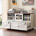2-Drawer Lateral File Cabinet with Lock - Rolling Home Office Storage Fits Letter Legal A4