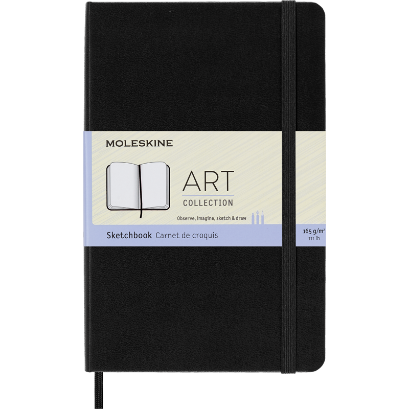 Moleskine Art Sketchbook Hard Cover Medium 4.5x7 Black - Portable Drawing Journal