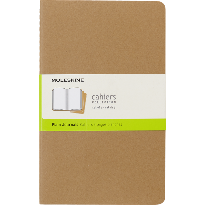 Large Kraft Brown Cahier Journals Set of 3 - Plain Note Books for Writing